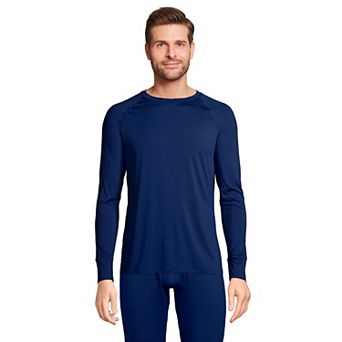 Men's Lands' End Stretch Thermaskin Long Underwear Crewneck Base Layer Top
