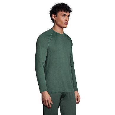 Men's Lands' End Stretch Thermaskin Long Underwear Crewneck Base Layer Top