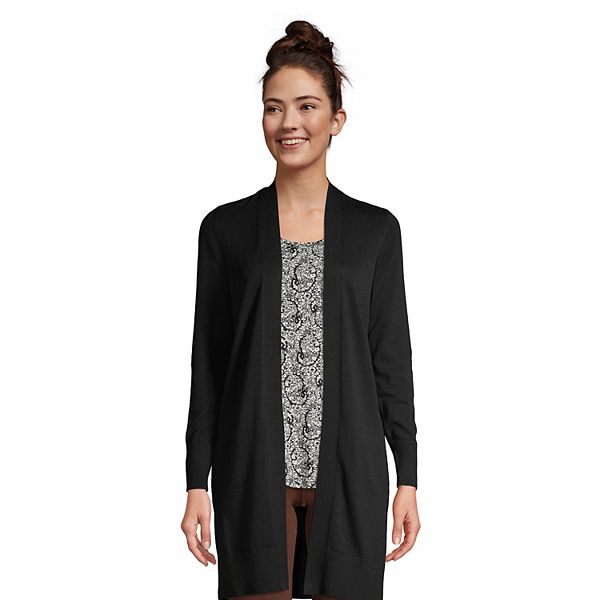 Women's Lands' End Long Open-Front Cardigan Sweater