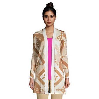 Women's Lands' End Long Open-Front Cardigan Sweater