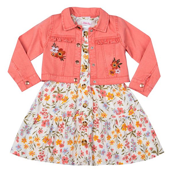 2-7t Floral Denim Jackets For Girls Toddler Kid Baby Girl Spring
