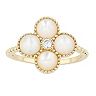 City Luxe Gold Tone Mother-of-Pearl & Cubic Zirconia Flower Ring