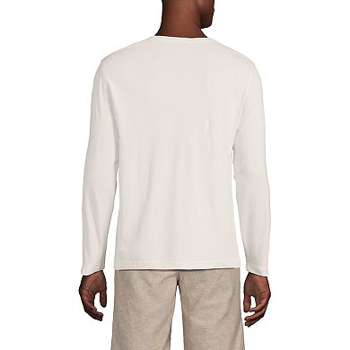 Men's Lands' End Supima Jersey Henley Top