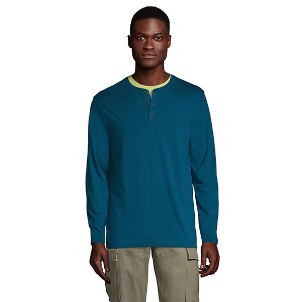 Men's Lands' End Supima Jersey Henley Top
