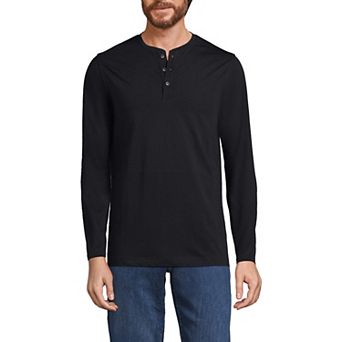 Men's Lands' End Long Sleeve Supima Jersey Henley Top