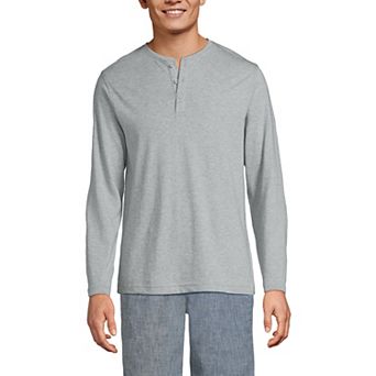 Men's Lands' End Long Sleeve Supima Jersey Henley Top