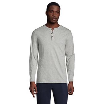 Men's Lands' End Long Sleeve Supima Jersey Henley Top