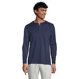 Men's Lands' End Long Sleeve Supima Jersey Henley Top