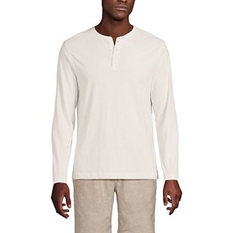 Men's Lands' End Long Sleeve Supima Jersey Henley Top
