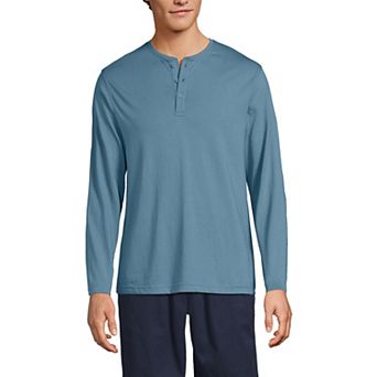 Men's Lands' End Long Sleeve Supima Jersey Henley Top