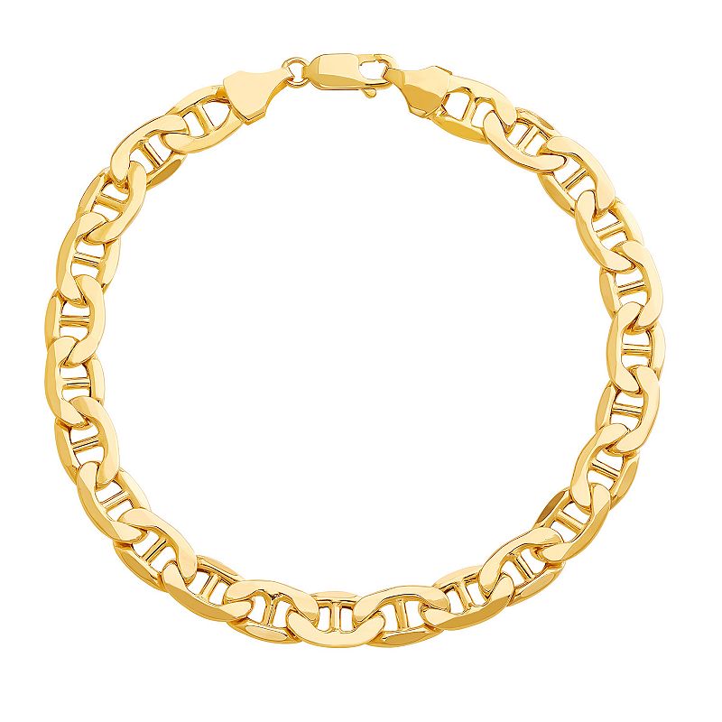 Everlasting Gold 10k Gold Mariner Chain Bracelet, Mens, Size: 8.5