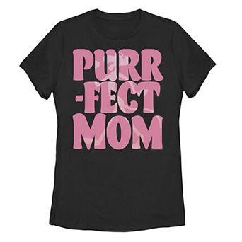 Juniors' The Pink Panther Purr-Fect Mom Word Stack Tee