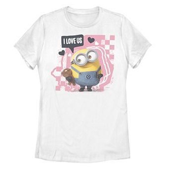 Juniors' Minions I Love Us Cute Pose Portrait Tee