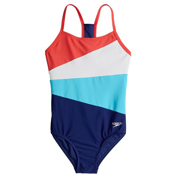 Girls 716 Speedo Colorblock OnePiece Swimsuit