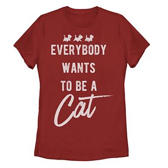 Juniors' Disney's The Aristocats Everybody Wants To Be A Cat Tee