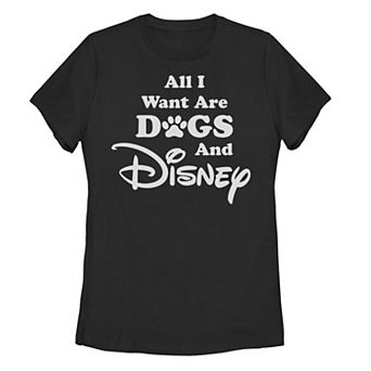 Juniors' Disney's 101 Dalmatians All I Want Are Dogs And Disney Tee