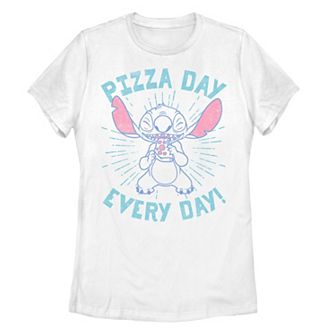 Juniors' Disney's Lilo & Stitch Pizza Day Everyday Tee