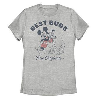 Juniors' Disney's Mickey & Friends Mickey & Pluto Portrait Tee