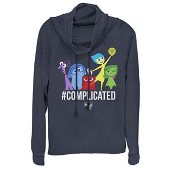 Disney / Pixar's Inside Out Juniors' Complicated Emotions Cowlneck Graphic Lightweight Long Sleeve