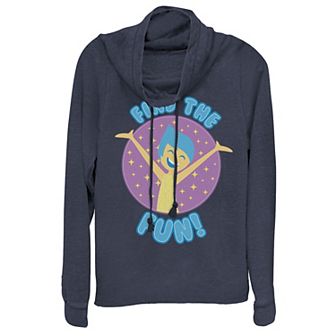 Juniors' Disney / Pixar Inside Out Find The Fun Cowlneck Graphic Lightweight Long Sleeve