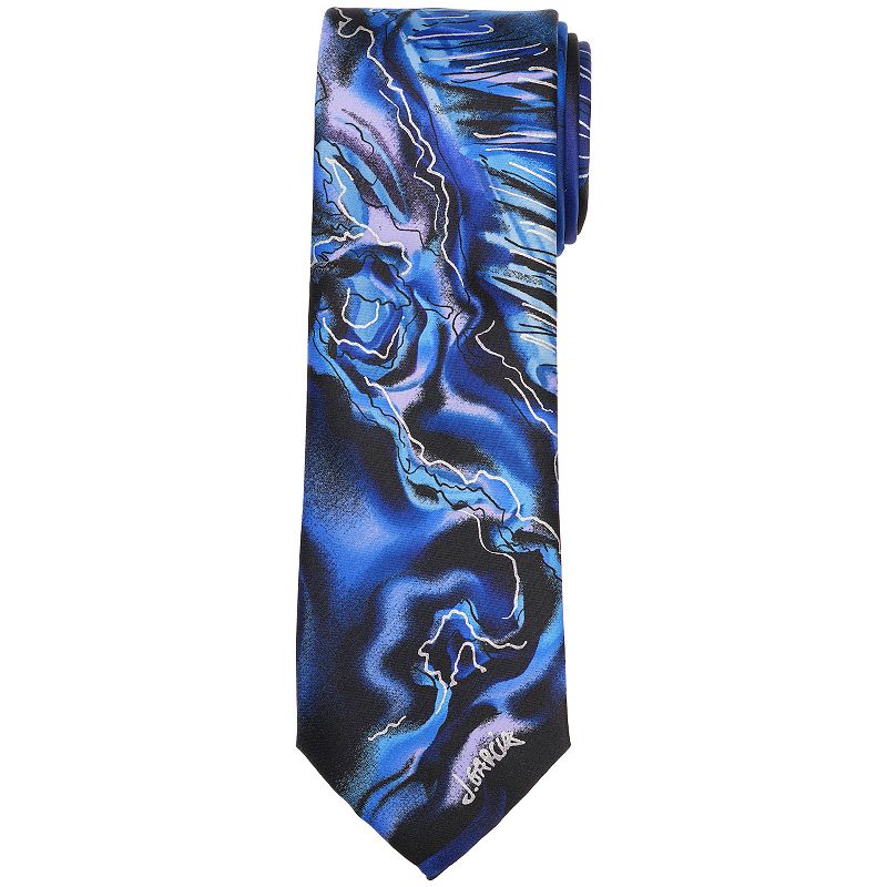 Men's Jerry Garcia Tie, Blue Fine Etching