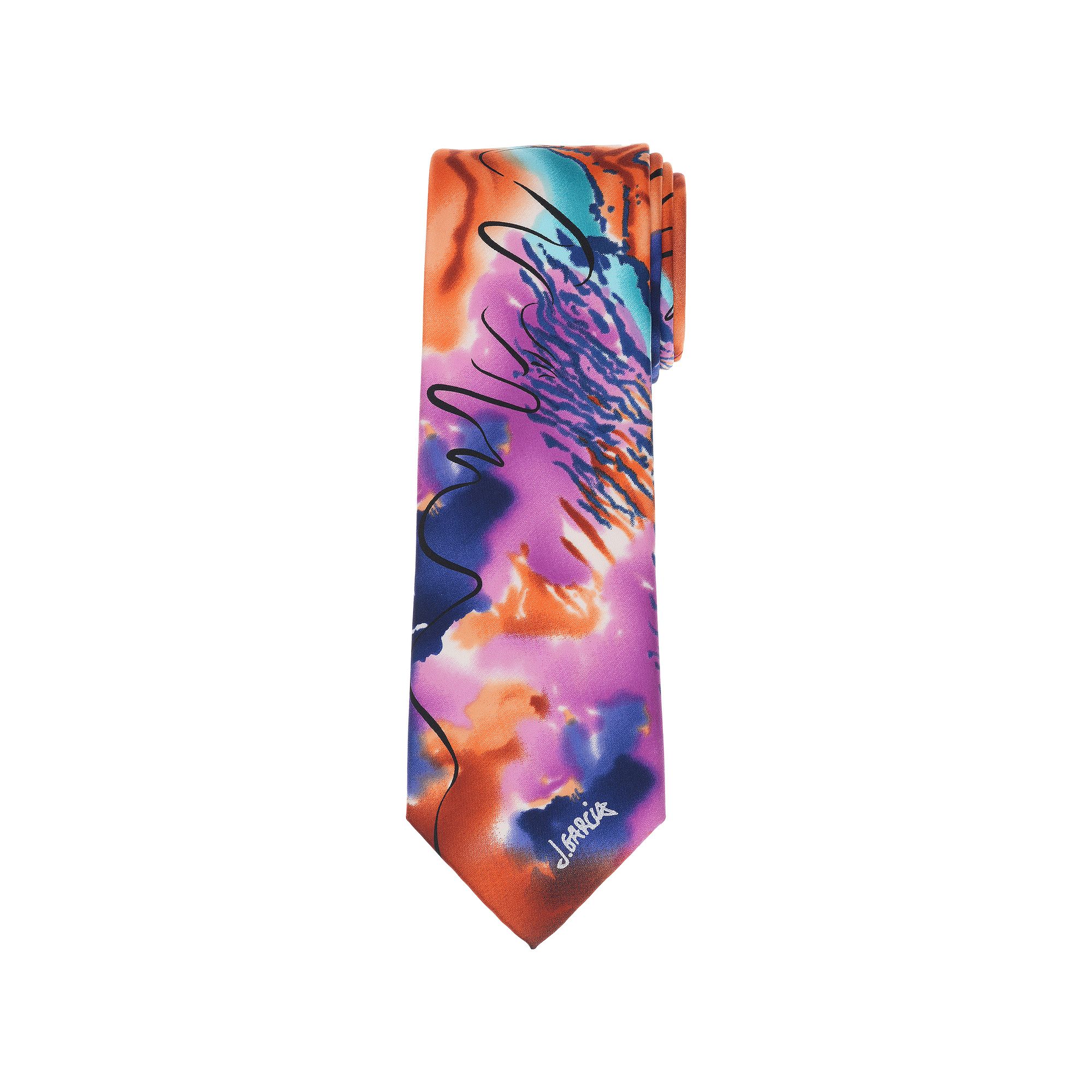 Mens Jerry Garcia Tie, Orange Poet