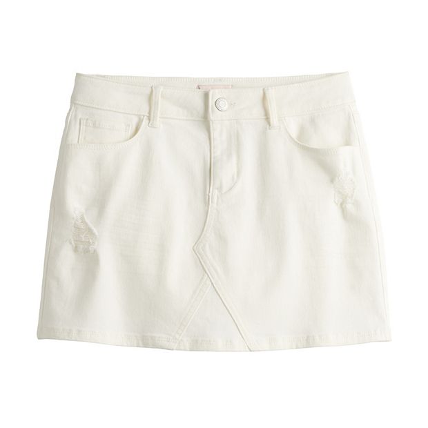 Girls white hot sale jean skirt