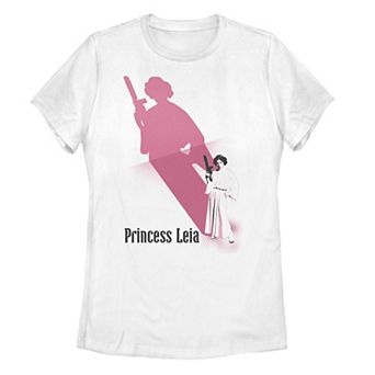 Juniors' Star Wars Princess Leia Posing Wall Shadow Tee