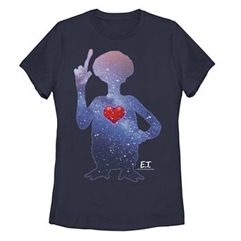 Juniors' E.T. Terrestrial Universe Silhouette Heart Tee