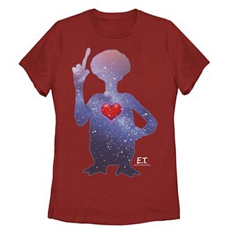 Juniors' E.T. Terrestrial Universe Silhouette Heart Tee