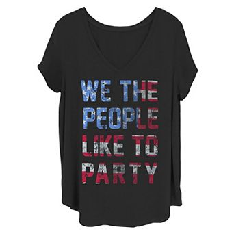 Juniors' We The People Like To Party American Flag Tee