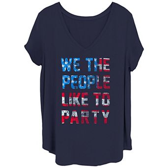 Juniors' We The People Like To Party American Flag Tee