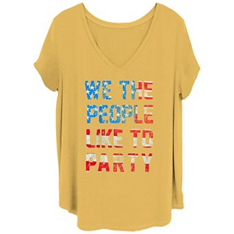 Juniors' We The People Like To Party American Flag Tee