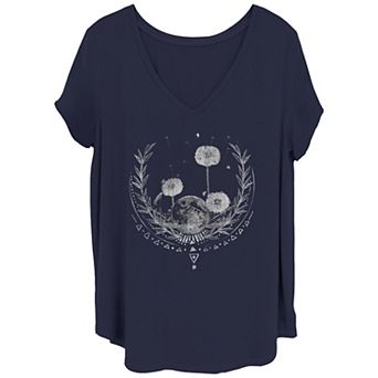 Juniors' Dandelions And Moon Crescent Tee