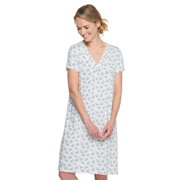 Women's Croft & Barrow® Short Sleeve V-Neck Nightgown