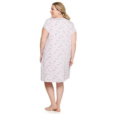 Plus Size Croft Barrow Short Sleeve V Neck Nightgown