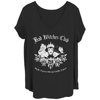 Disney's Villains Juniors' Plus Size "Bad Witches Club" Group Shot Graphic Tee