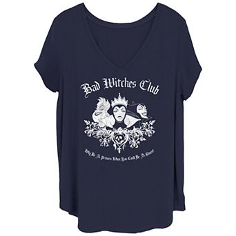 Disney's Villains Juniors' Plus Size "Bad Witches Club" Group Shot Graphic Tee
