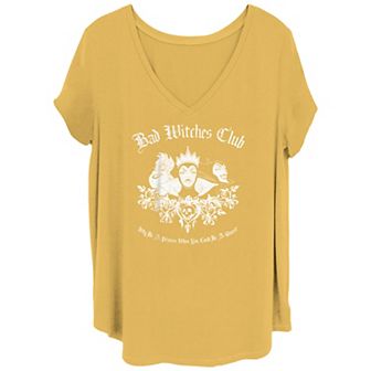 Disney's Villains Juniors' Plus Size "Bad Witches Club" Group Shot Graphic Tee