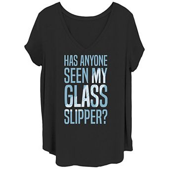 Disney's Cinderella Has Anyone Seen My Glass Slipper Juniors' Plus Blue Tee