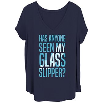 Disney's Cinderella Has Anyone Seen My Glass Slipper Juniors' Plus Blue Tee
