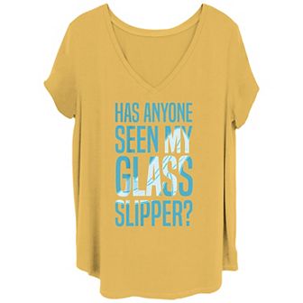 Disney's Cinderella Has Anyone Seen My Glass Slipper Juniors' Plus Blue Tee