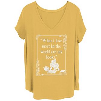 Disney's Beauty And The Beast Book Love Juniors' Plus Tee