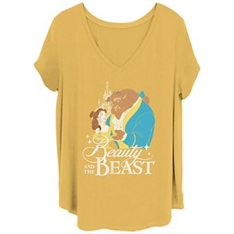 Juniors' Plus Disney Beauty & The Beast Vintage Logo Dance Tee