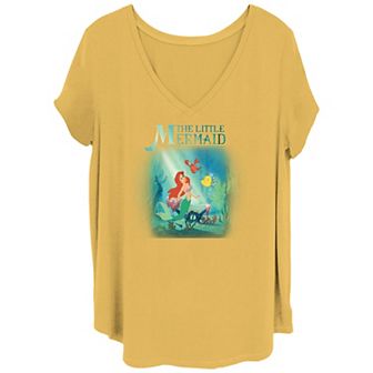 Disney's The Little Mermaid Group Shot Looking At The Surface Juniors' Plus Tee