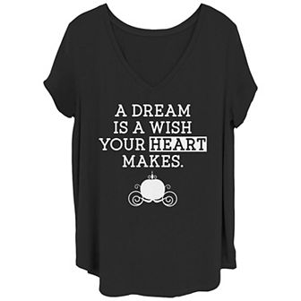 Disney's Cinderella A Dream Is A Wish Carriage Silhouette Juniors' Plus Tee