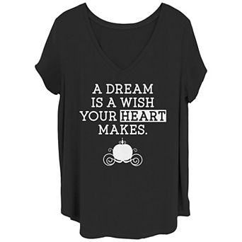 Disney's Cinderella A Dream Is A Wish Carriage Silhouette Juniors' Plus Tee