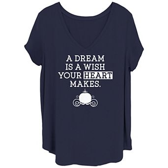 Disney's Cinderella A Dream Is A Wish Carriage Silhouette Juniors' Plus Tee