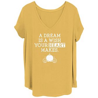 Disney's Cinderella A Dream Is A Wish Carriage Silhouette Juniors' Plus Tee