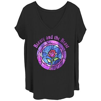 Juniors' Plus Disney Princesses Glass Rose Tee